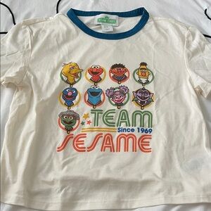 Sesame Street Cream Tee with Colorful Characters